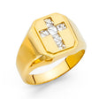 14K Yellow Gold Cross Men's Ring