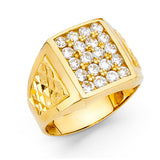 14K Yellow Gold Cluster Men's Ring