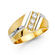 14K Yellow Gold Three-Stone Men's Ring