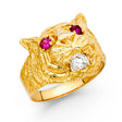 14K Yellow Gold Tiger Head Men’s Ring