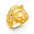 14K Yellow Gold Lion Head Men’s Ring