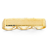 14K Yellow Gold Three-Finger Men's Ring on White Background