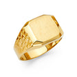 14K Yellow Gold Octagon Signet Men’s Ring on White Background