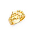 14K Yellow Gold Petite Nugget Cluster Men’s Ring on White Background