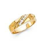 14K Yellow Gold Nugget Men's Band Ring
