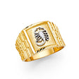 14K Two-Tone Gold Scorpion Men’s Ring on White Background