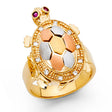 14K Tri-Color Gold Turtle Ring