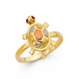 14K Tri-Color Gold Turtle Ring