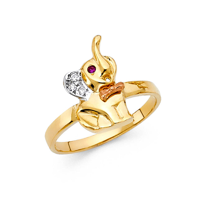 14K Two-Tone Gold Elephant Ring