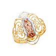 14K Tri-Color Gold Filigree Swirl Guadalupe Ring