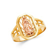 14K Two-Tone Gold Octagonal Frame Guadalupe Ring