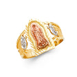 14K Tri-Color Gold Cherub Guadalupe Ring