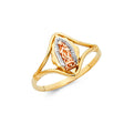 14K Tri-Color Gold Marquise Frame Guadalupe Ring