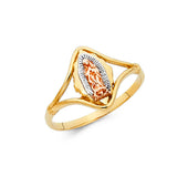14K Tri-Color Gold Marquise Frame Guadalupe Ring