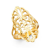 14K Yellow Gold Filigree Statement Ring