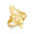 14K Yellow Gold Filigree Leaf Ring