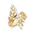 14K Two-Tone Gold Leaf Statement Ring