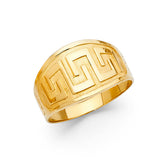 14K Yellow Gold Greek Key Band Ring