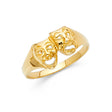 14K Yellow Gold Theatre Masks Ring