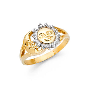 14K Two-Tone Gold Sun Ring