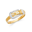 14K Two-Tone Gold Buckle Band Ring