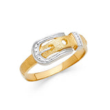 14K Two-Tone Gold Buckle Band Ring