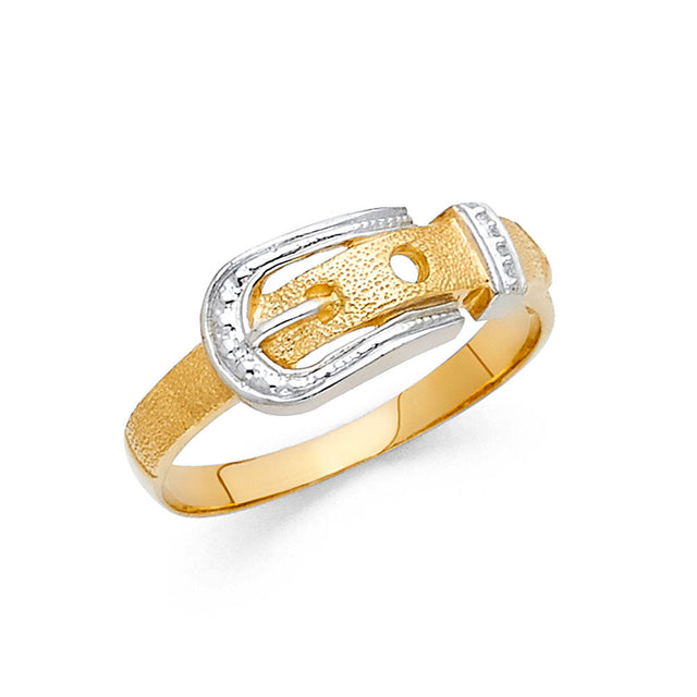 14K Two-Tone Gold Buckle Band Ring