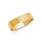 14K Yellow Gold I Love You Heart Band Ring