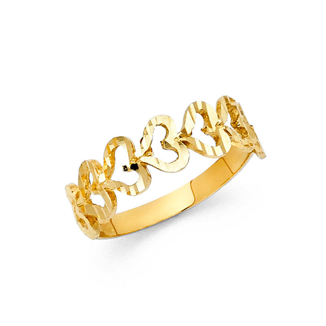 14K Yellow Gold 15 Años Openwork Band Ring