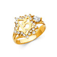 14K Yellow Gold Quinceañera 15 Star Halo Ring