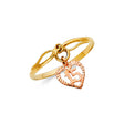 14K Two-Tone Gold Quinceañera 15 Años Charm Ring on White Background