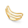 14K Yellow Gold Wave Band Ring on White Background