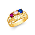 14K Yellow Gold Madre Block Nameplate Ring on White Background
