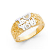 14K Two-Tone Gold I Love You Ring