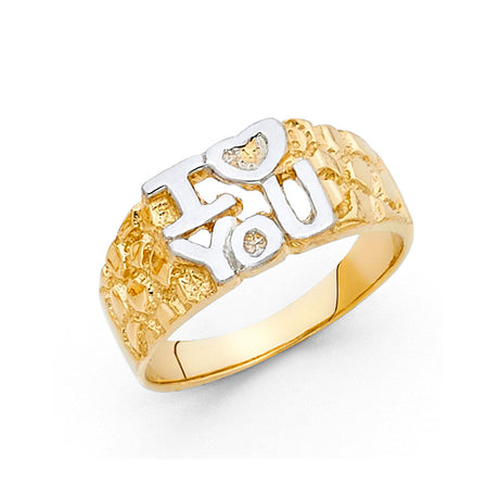 14K Two-Tone Gold I Love You Ring