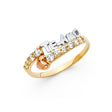 14K Tricolor Gold Te Amo Ring on White Background
