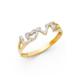 14K Two-Tone Gold Love Heart Ring