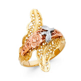 14K Tricolor Gold Snake Ring