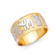 14K Two-Tone Gold Elephant Band Ring