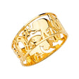 14K Yellow Gold Elephant Band Ring