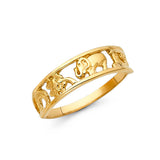 14K Yellow Gold Lucky Elephant Ring