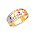 14K Tricolor Gold Animal Band Ring