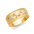 14K Tri-Color Gold Lucky Elephant Ring
