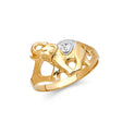 14K Two-Tone Gold Fancy Elephant Ring