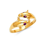 14K Yellow Gold Dolphin Ring