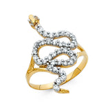 14K Two-Tone Gold Snake Ring