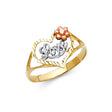 14K Tricolor Gold Love Ring