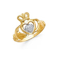14K Two-Tone Gold Claddagh Ring