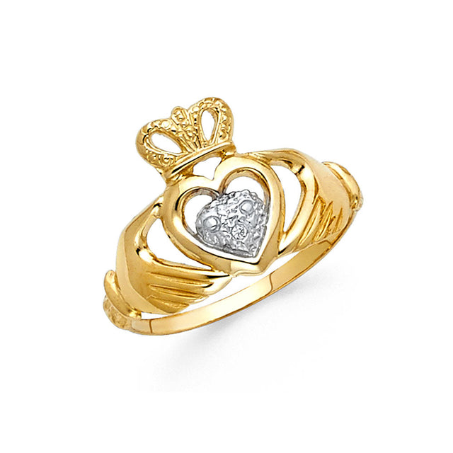 14K Two-Tone Gold Claddagh Ring
