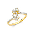 14K Two-Tone Gold Flower Cluster Ring